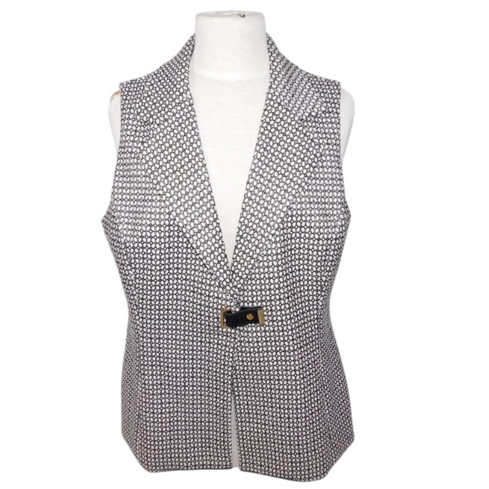 LISETTE Montreal designer Womens XL White Black Vest